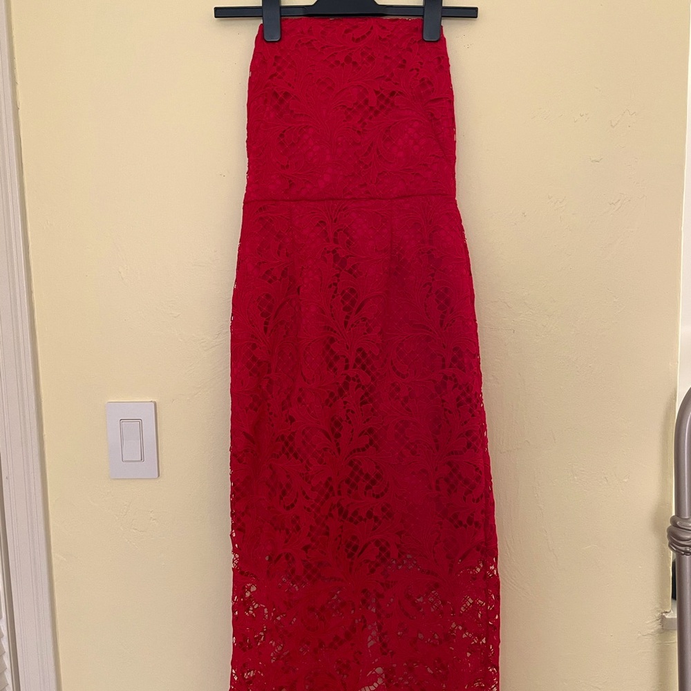 Topshop Lace Strapless Dress